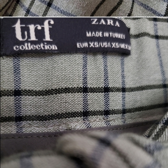 ZARA Ruched Tie Front Plaid Skirt - Picture 9 of 10
